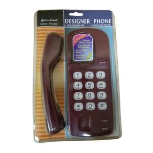 Lenoxx Sound PH-600 Designer Phone Desk Or Wall Mountable Burgundy Dark Red